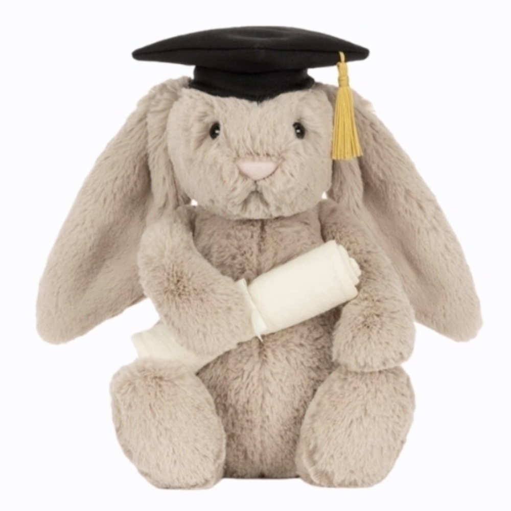 Jellycat Bashful Bunny Graduation Outfit 12.2x4.7x3.5" Soft Plush BNWT Authentic - Picture 4 of 9